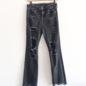 American Eagle Black Ripped Destroyed Denim 4Long